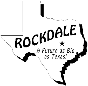 Map of Texas with Rockdale marked.