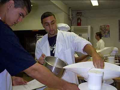 Culinary Arts students hard at work during the Baking and Pastry class.