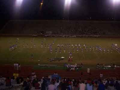 Johnston High Band performing at recent football game.
