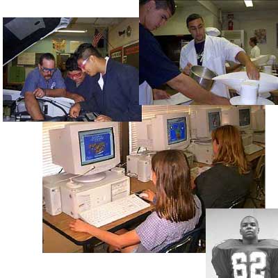 A collage of images showing the student life at JHS.