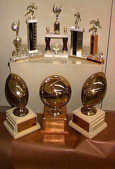 Just a few of the trophies and awards JHS has won in academics and athletics.