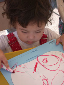 Child Drawing Her Family