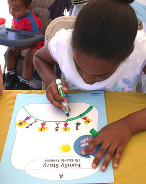 Girl Drawing Family