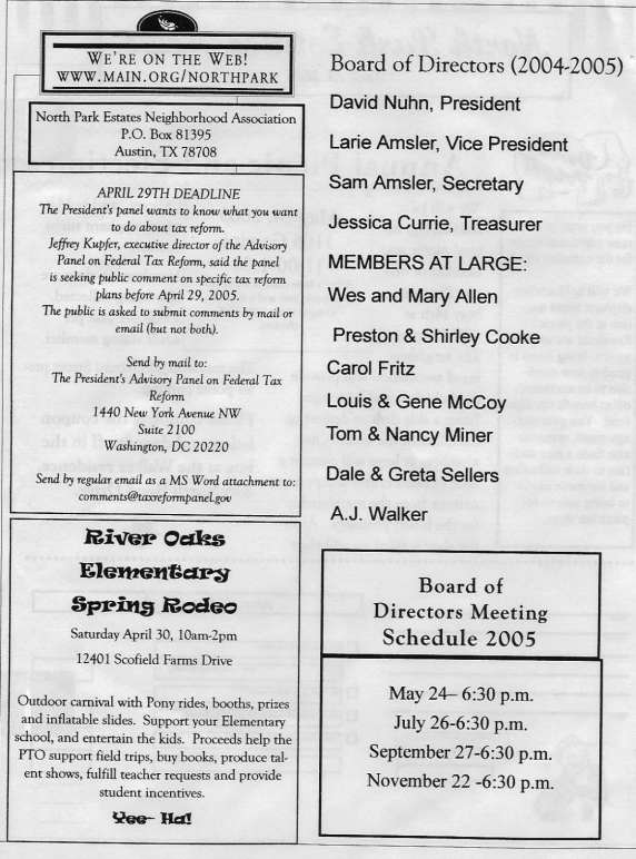 North Park Estates Newsletter Page 2