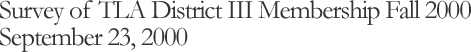 survey of tla district 3 membership fall 2000